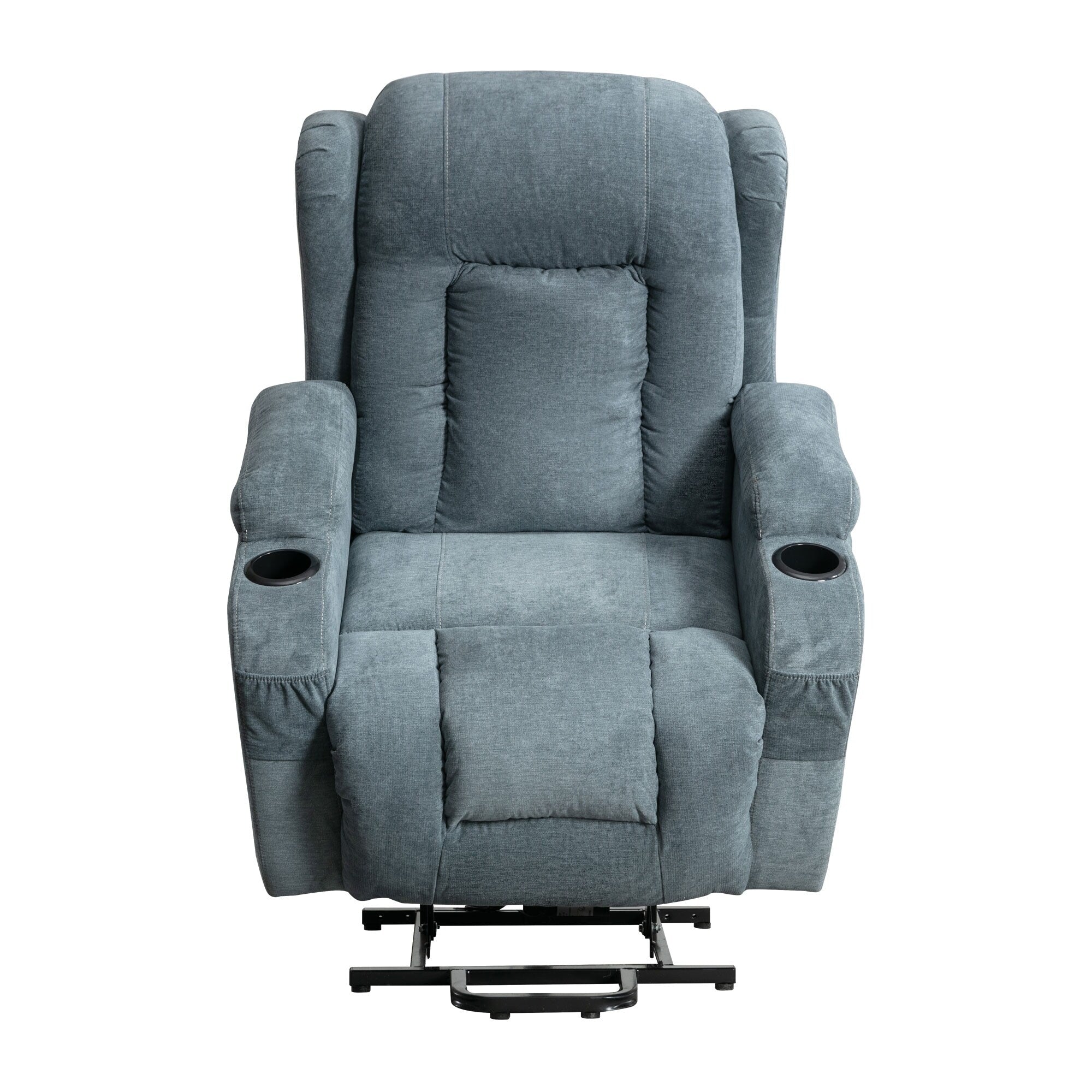 Fauteuil inclinable électrique marron avec chauffage, massage, chargement USB et rangement latéral, inclinaison réglable pour personnes âgées