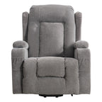 Fauteuil inclinable électrique marron avec chauffage, massage, chargement USB et rangement latéral, inclinaison réglable pour personnes âgées