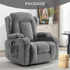 Fauteuil inclinable électrique marron avec chauffage, massage, chargement USB et rangement latéral, inclinaison réglable pour personnes âgées