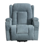 Fauteuil inclinable électrique marron avec chauffage, massage, chargement USB et rangement latéral, inclinaison réglable pour personnes âgées