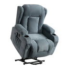 Fauteuil inclinable électrique marron avec chauffage, massage, chargement USB et rangement latéral, inclinaison réglable pour personnes âgées