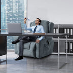 Fauteuil inclinable électrique marron avec chauffage, massage, chargement USB et rangement latéral, inclinaison réglable pour personnes âgées