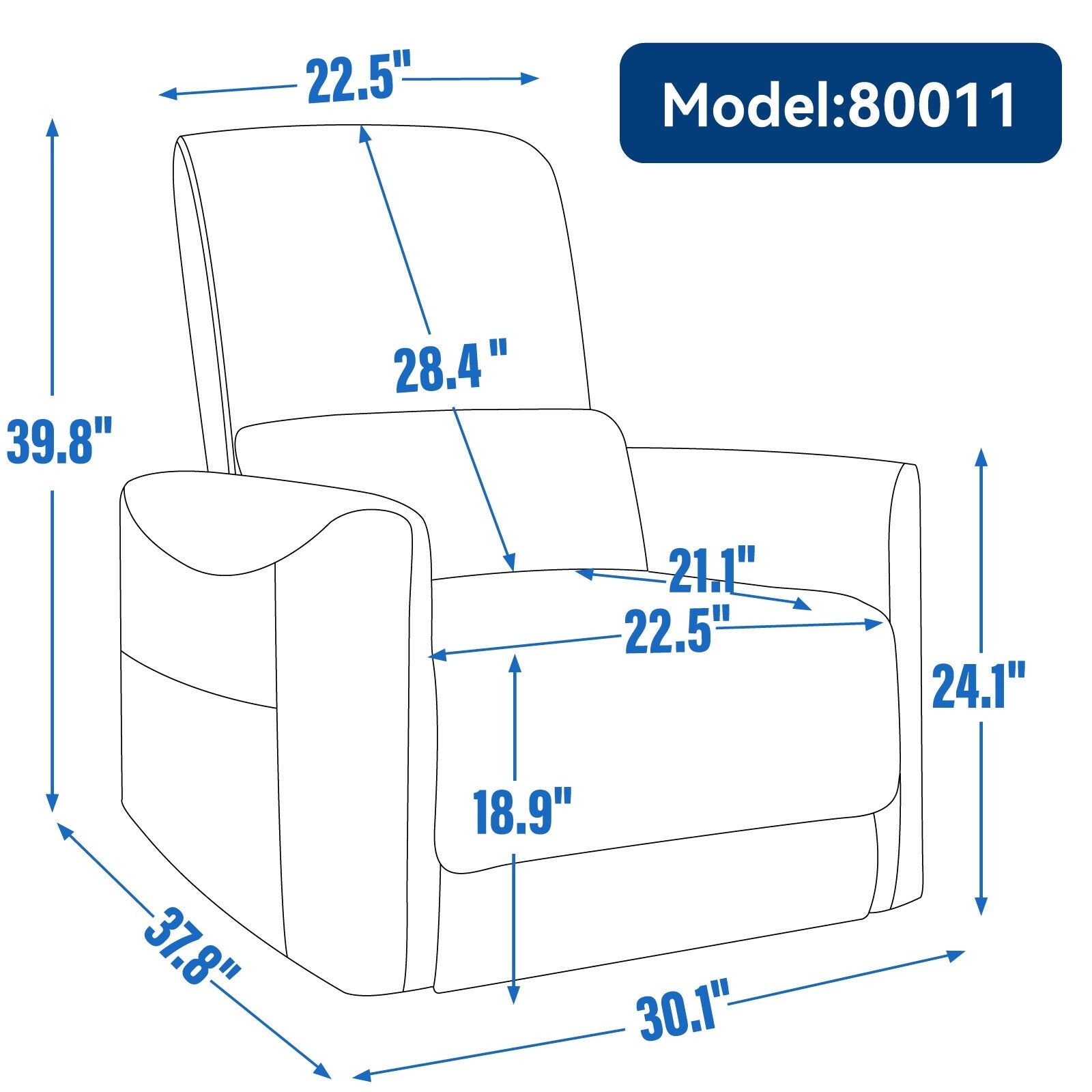 Fauteuil inclinable électrique ergonomique marron avec support pivotant et lombaire