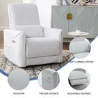 Fauteuil inclinable électrique ergonomique marron avec support pivotant et lombaire