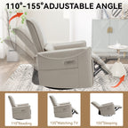 Fauteuil inclinable électrique ergonomique marron avec support pivotant et lombaire
