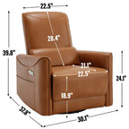 Fauteuil inclinable électrique ergonomique marron avec support pivotant et lombaire