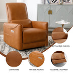 Fauteuil inclinable électrique ergonomique marron avec support pivotant et lombaire