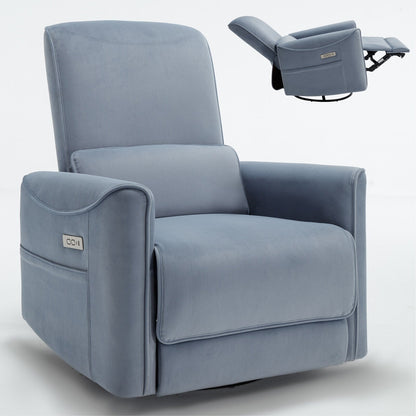 Fauteuil inclinable électrique ergonomique marron avec support pivotant et lombaire