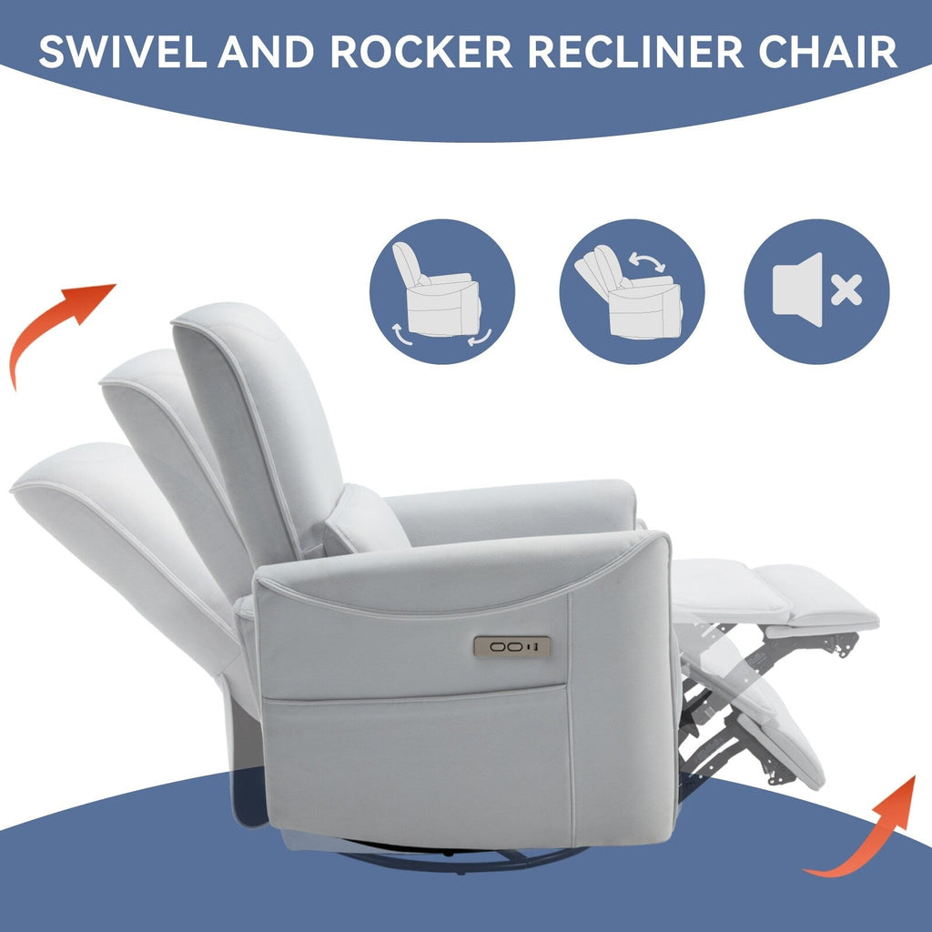 Fauteuil inclinable électrique ergonomique marron avec support pivotant et lombaire