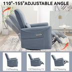 Fauteuil inclinable électrique ergonomique marron avec support pivotant et lombaire