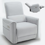 Fauteuil inclinable électrique ergonomique marron avec support pivotant et lombaire