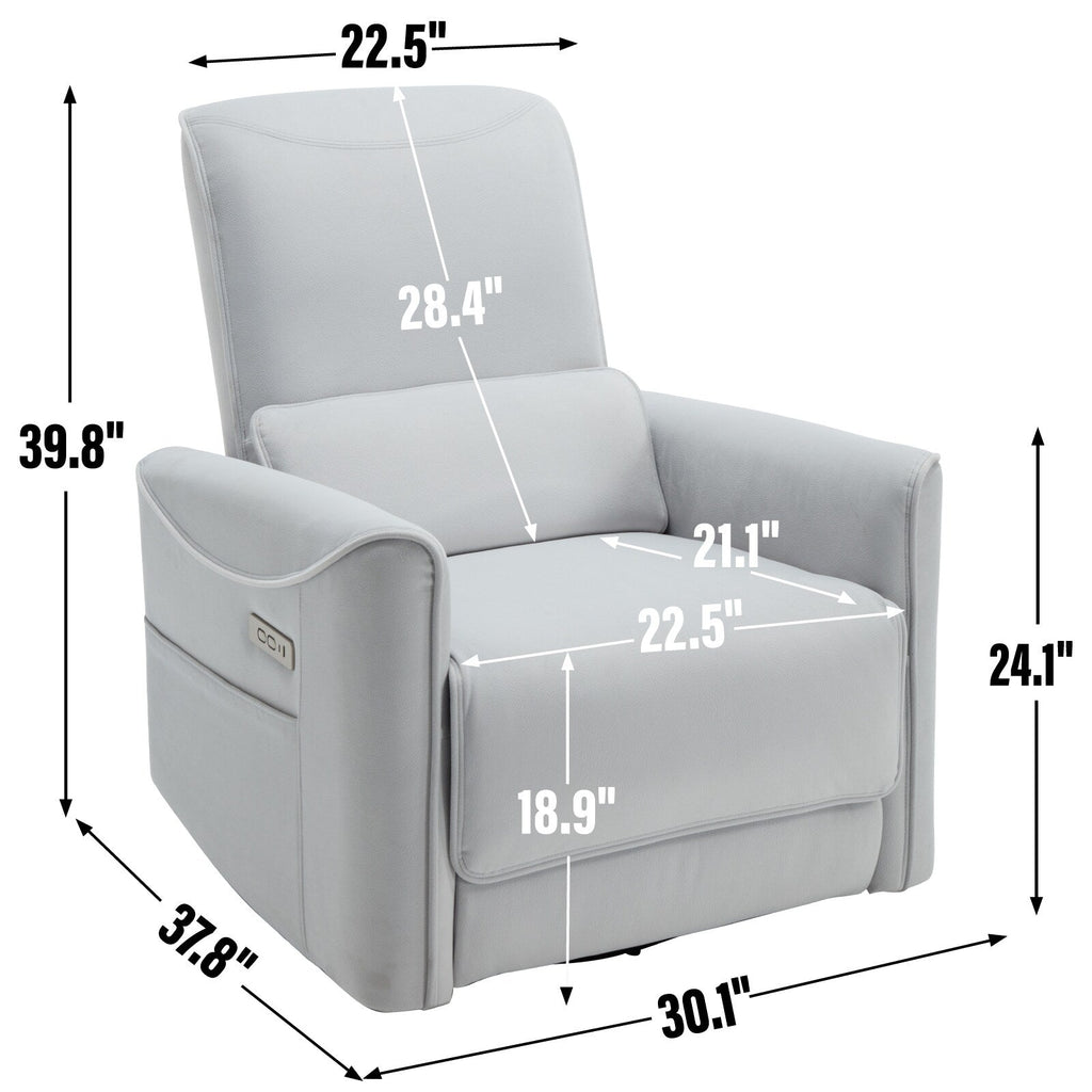 Fauteuil inclinable électrique ergonomique marron avec support pivotant et lombaire