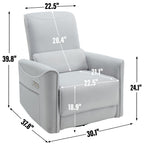 Fauteuil inclinable électrique ergonomique marron avec support pivotant et lombaire
