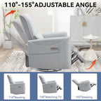 Fauteuil inclinable électrique ergonomique marron avec support pivotant et lombaire