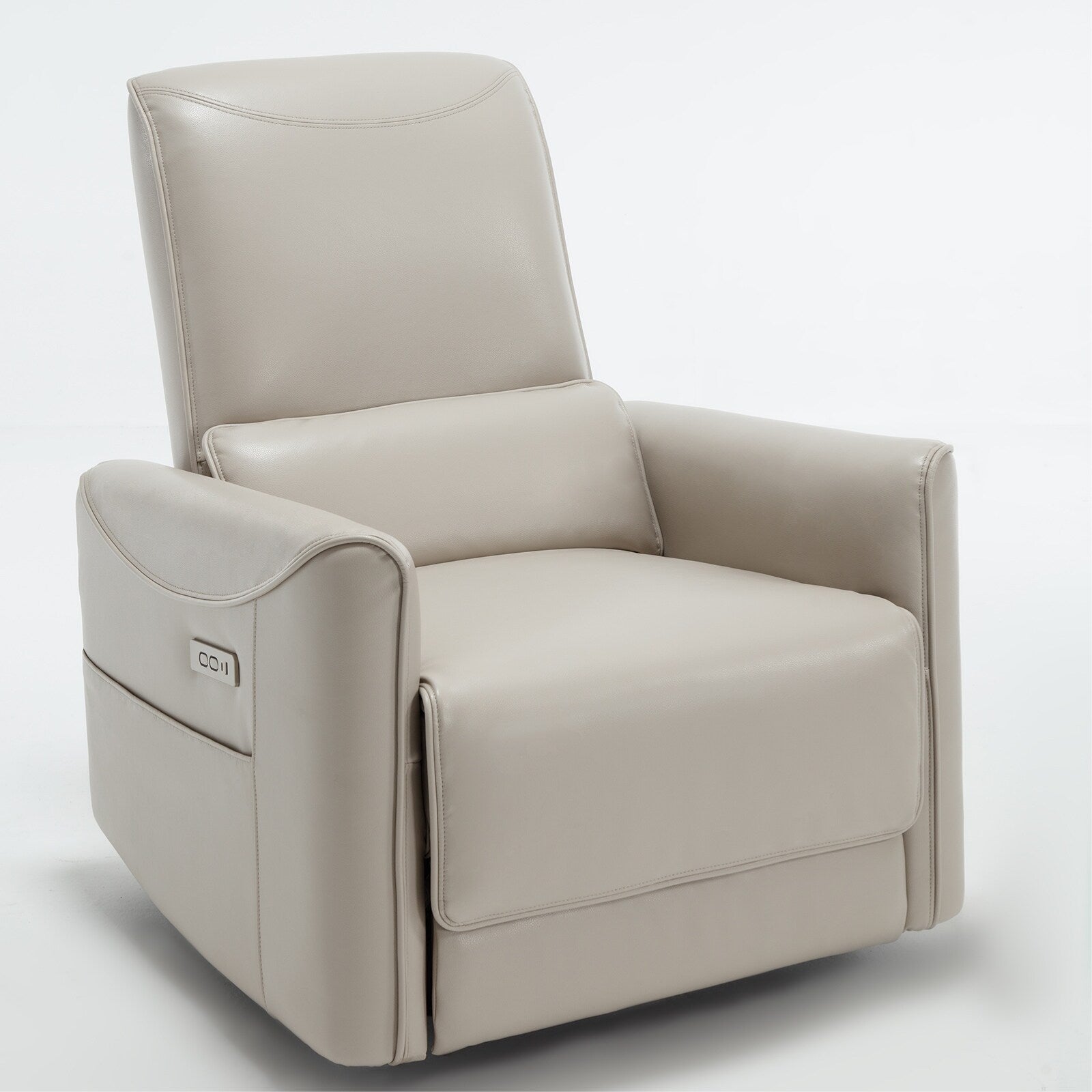 Fauteuil inclinable électrique ergonomique marron avec support pivotant et lombaire