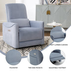 Fauteuil inclinable électrique ergonomique marron avec support pivotant et lombaire