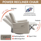 Fauteuil inclinable électrique ergonomique marron avec support pivotant et lombaire