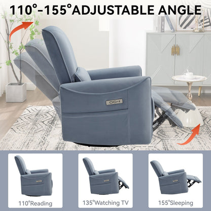 Fauteuil inclinable ergonomique marron avec port pivotant, à bascule et USB