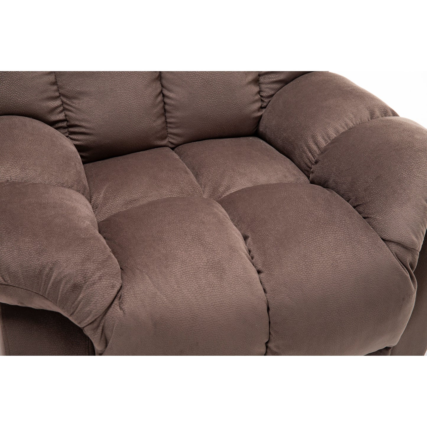 Fauteuil inclinable électrique robuste marron avec tissu antidérapant, coussin rembourré et fonctions réglables pour personnes âgées