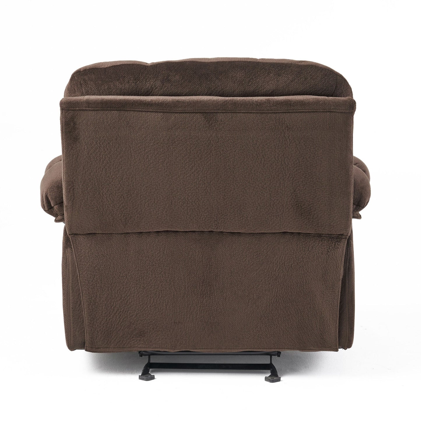 Fauteuil inclinable manuel marron avec tissu moelleux et deux porte-gobelets