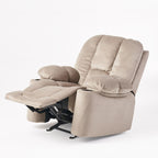 Fauteuil inclinable manuel marron avec tissu moelleux et deux porte-gobelets