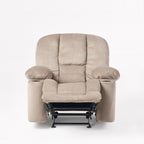 Fauteuil inclinable manuel marron avec tissu moelleux et deux porte-gobelets