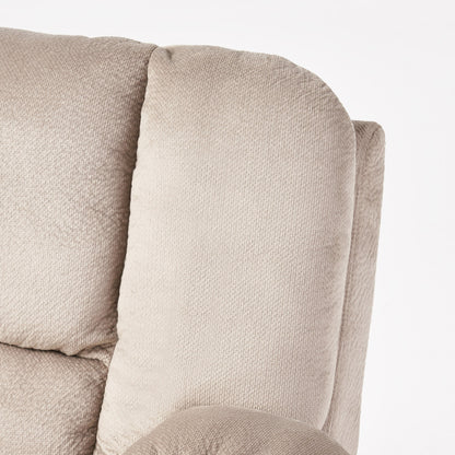 Fauteuil inclinable manuel marron avec tissu moelleux et deux porte-gobelets