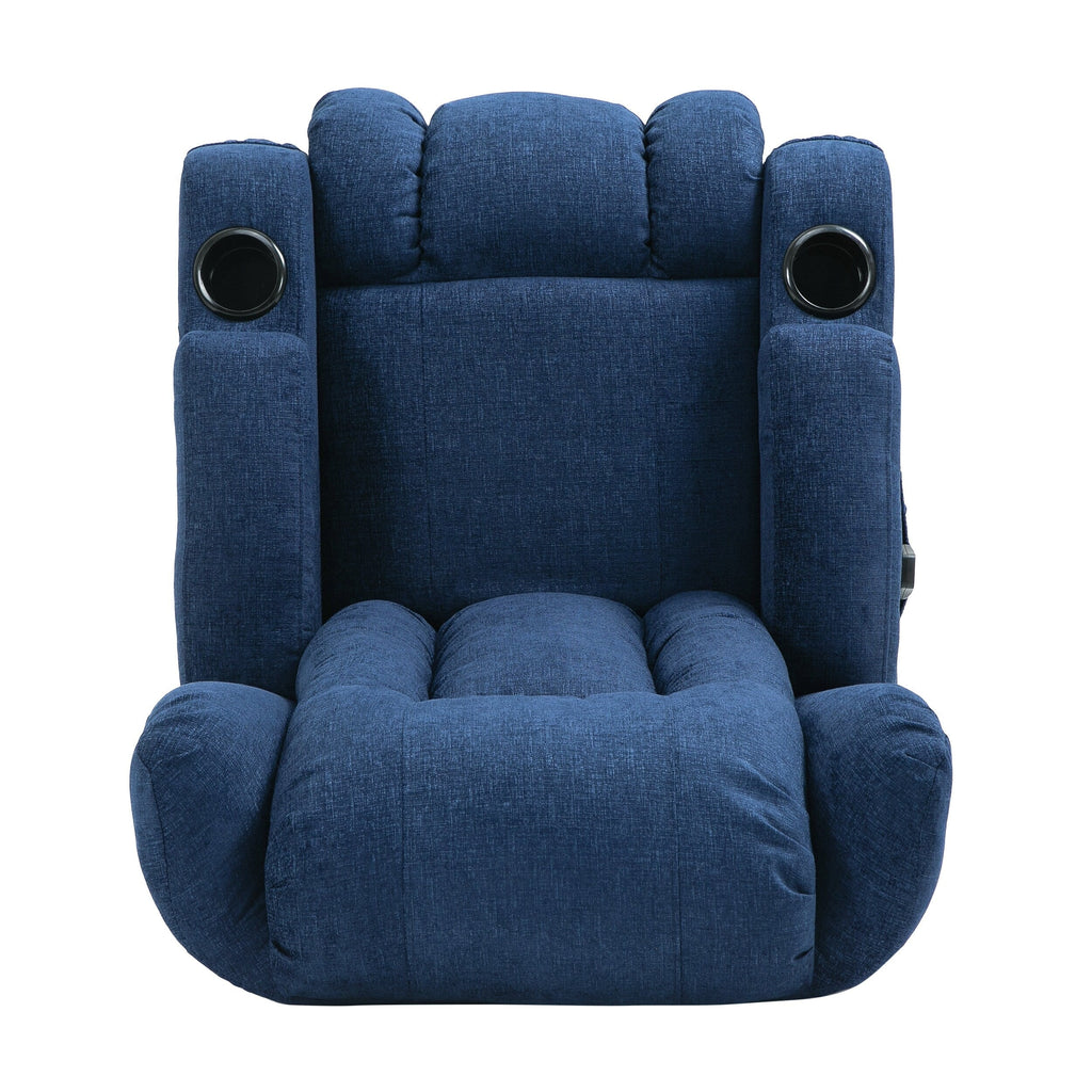 Fauteuil de massage inclinable marron avec chauffage, 5 modes, porte-gobelets, télécommande et fonction d'inclinaison manuelle