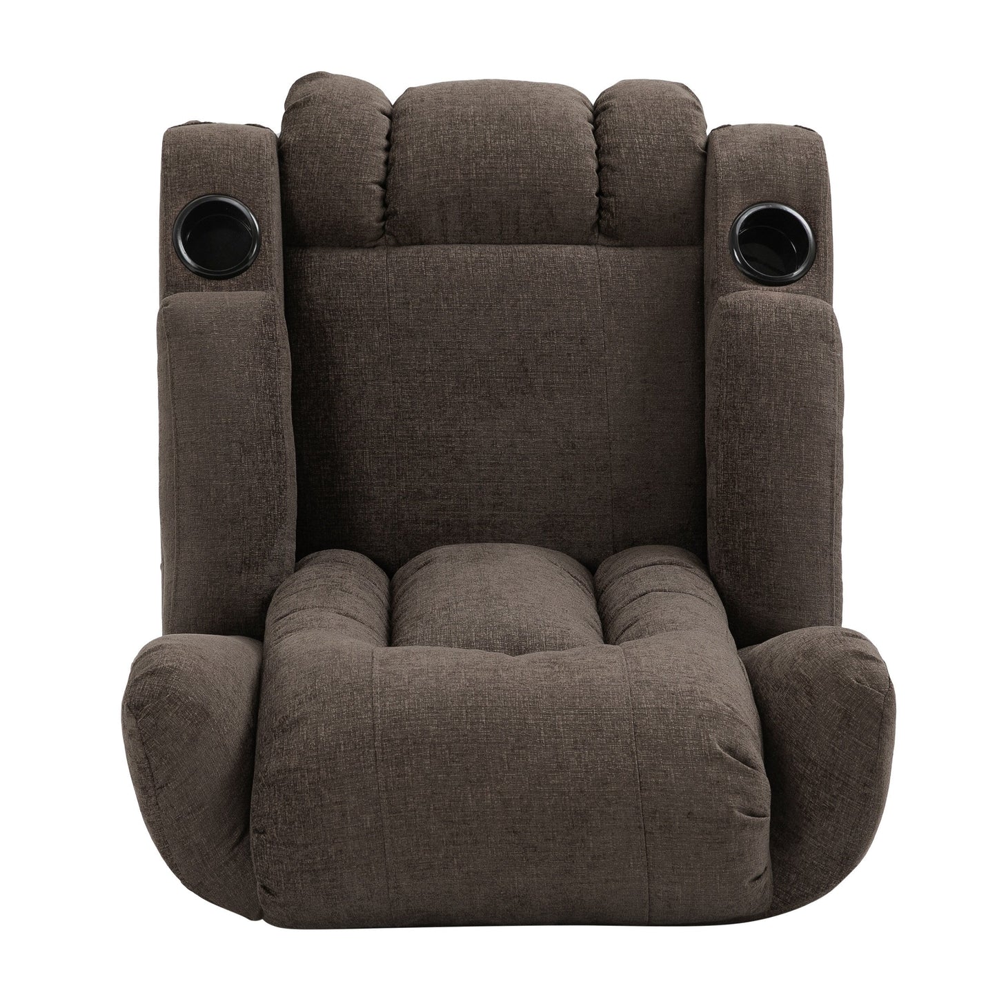 Fauteuil de massage inclinable marron avec chauffage, 5 modes, porte-gobelets, télécommande et fonction d'inclinaison manuelle
