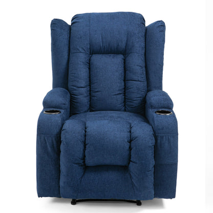 Fauteuil de massage inclinable marron avec chauffage, 5 modes, porte-gobelets, télécommande et fonction d'inclinaison manuelle