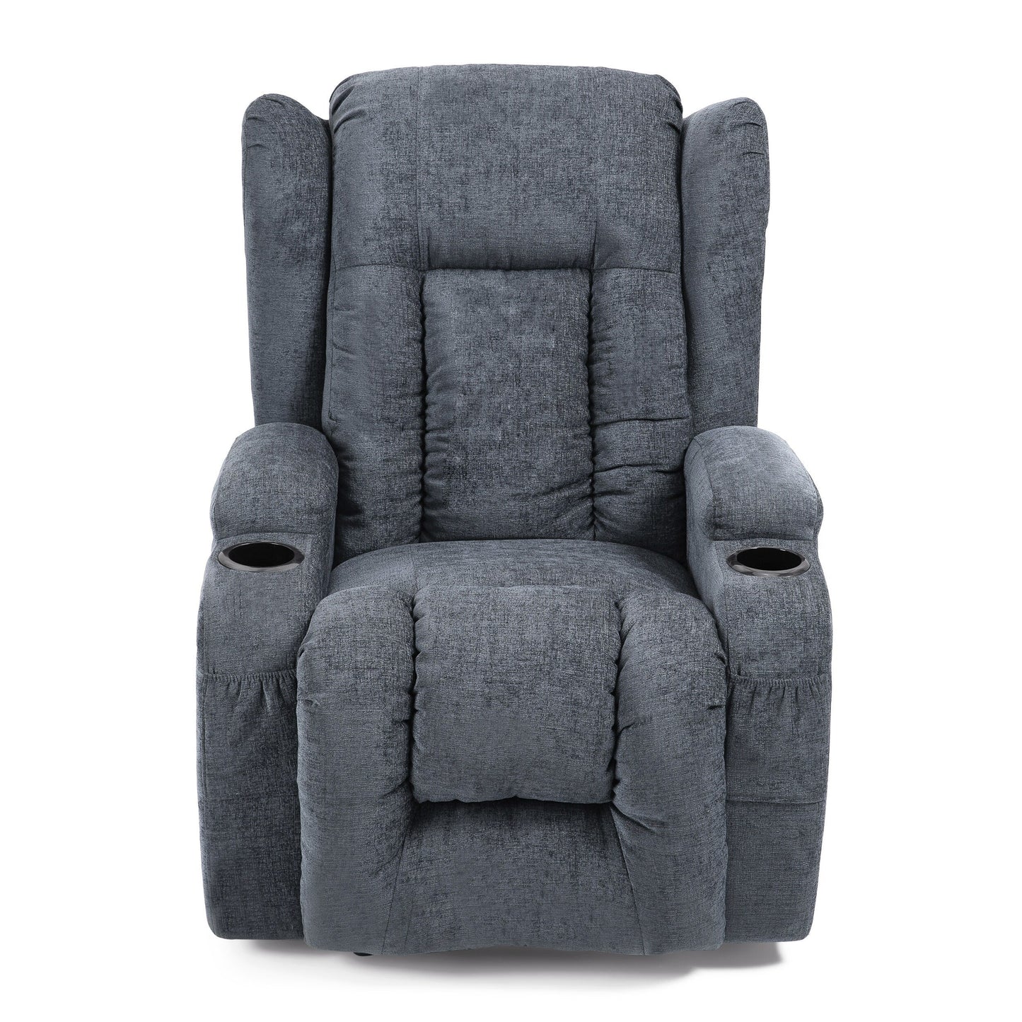 Fauteuil de massage inclinable marron avec chauffage, 5 modes, porte-gobelets, télécommande et fonction d'inclinaison manuelle