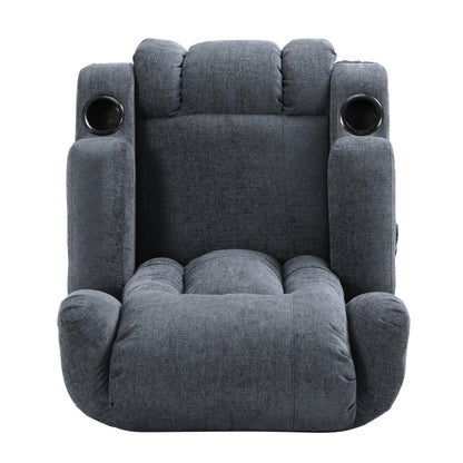 Fauteuil de massage inclinable marron avec chauffage, 5 modes, porte-gobelets, télécommande et fonction d'inclinaison manuelle