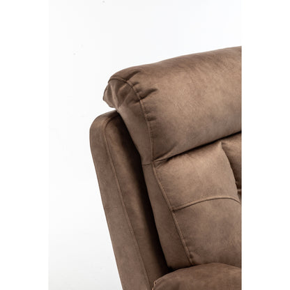 Fauteuil inclinable électrique marron avec massage et chauffage, moteur allemand, porte-gobelet en acier inoxydable et montage rapide