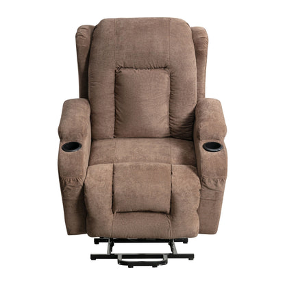 Fauteuil inclinable électrique marron avec chauffage et inclinaison réglable