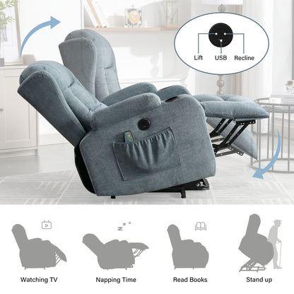 Fauteuil inclinable électrique marron avec chauffage et inclinaison réglable