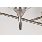 Applique de vanité moderne à 4 lumières en nickel brossé avec abat-jour en verre transparent - Nickel brossé