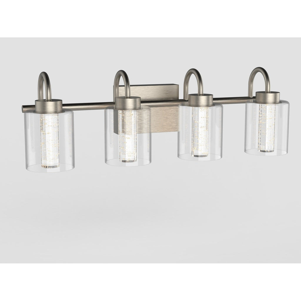 Appliques de vanité en nickel brossé avec verre à bulles en cristal