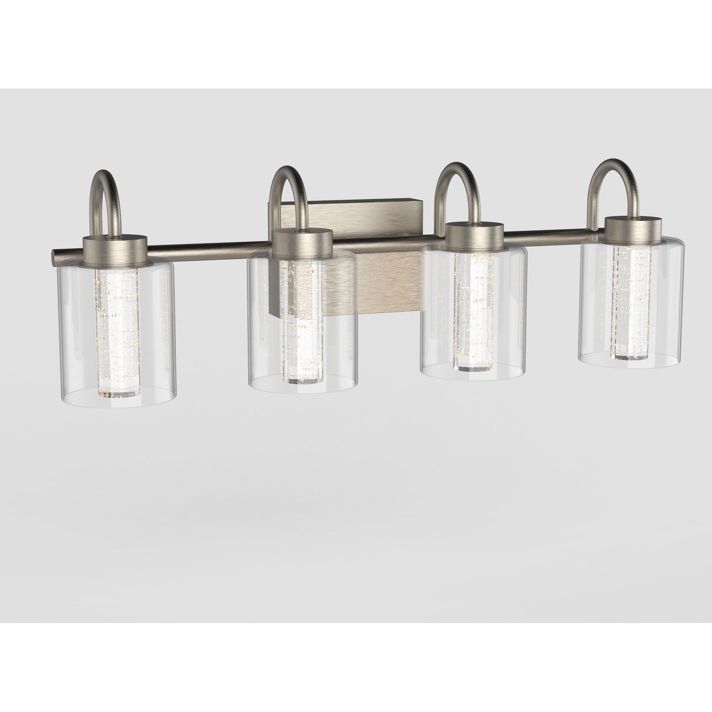 Appliques de vanité en nickel brossé avec verre à bulles en cristal