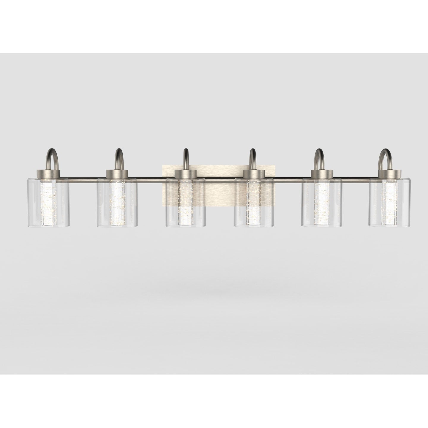 Appliques de vanité en nickel brossé avec verre à bulles en cristal