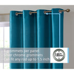 HLC.me Jefferson Rideau de fenêtre semi-transparent en imitation soie, filtrant la lumière, doublé, à œillets, pour chambre à coucher, 2 panneaux