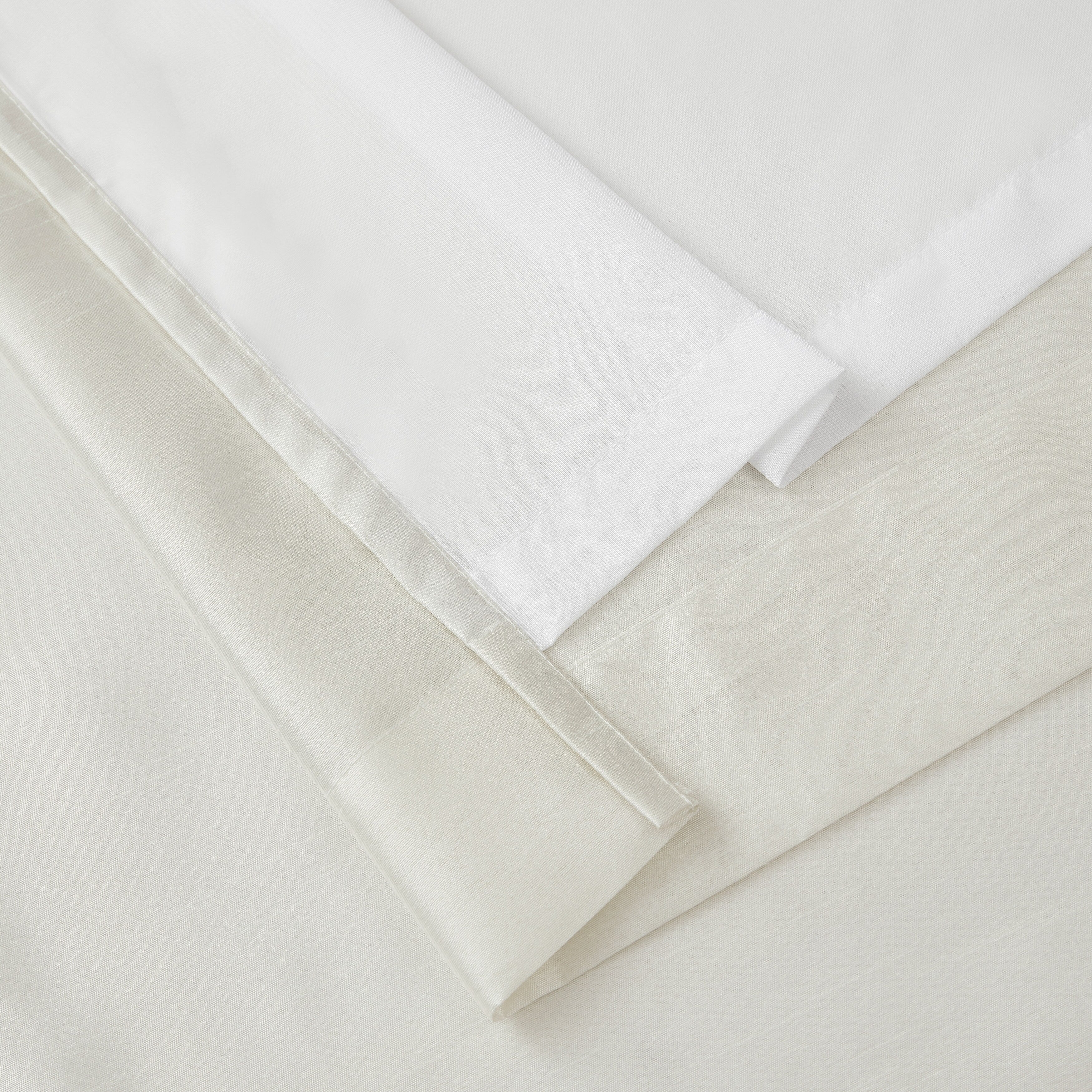 HLC.me Jefferson Rideau de fenêtre semi-transparent en imitation soie, filtrant la lumière, doublé, à œillets, pour chambre à coucher, 2 panneaux