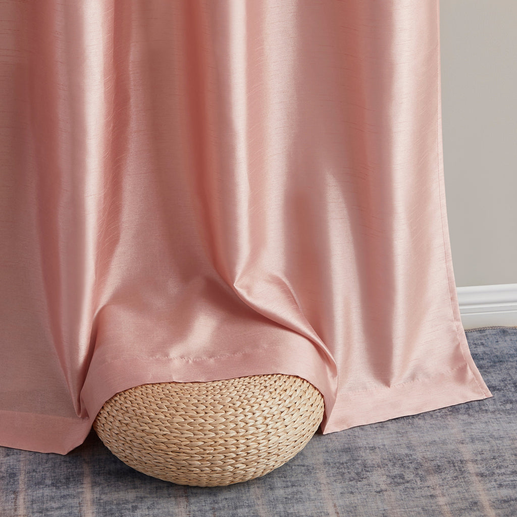 HLC.me Jefferson Rideau de fenêtre semi-transparent en imitation soie, filtrant la lumière, doublé, à œillets, pour chambre à coucher, 2 panneaux