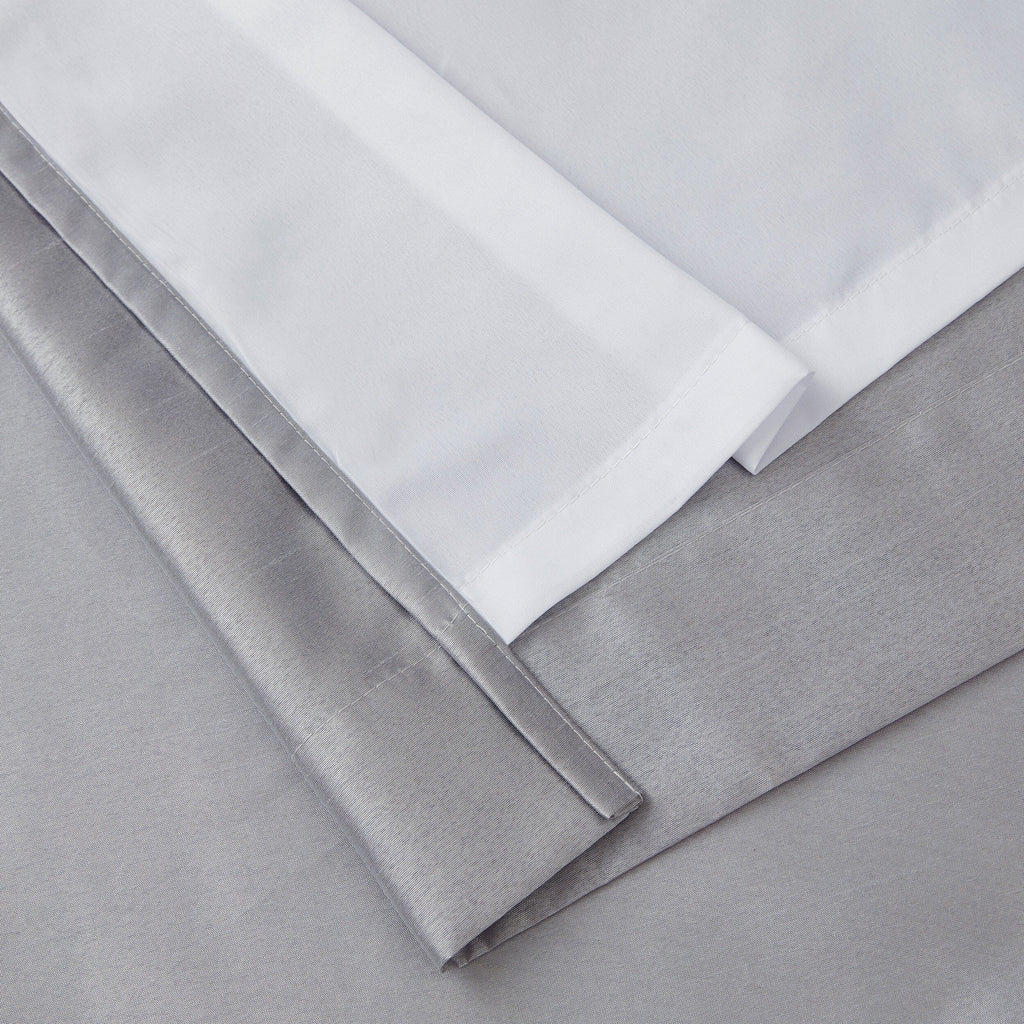 HLC.me Jefferson Rideau de fenêtre semi-transparent en imitation soie, filtrant la lumière, doublé, à œillets, pour chambre à coucher, 2 panneaux