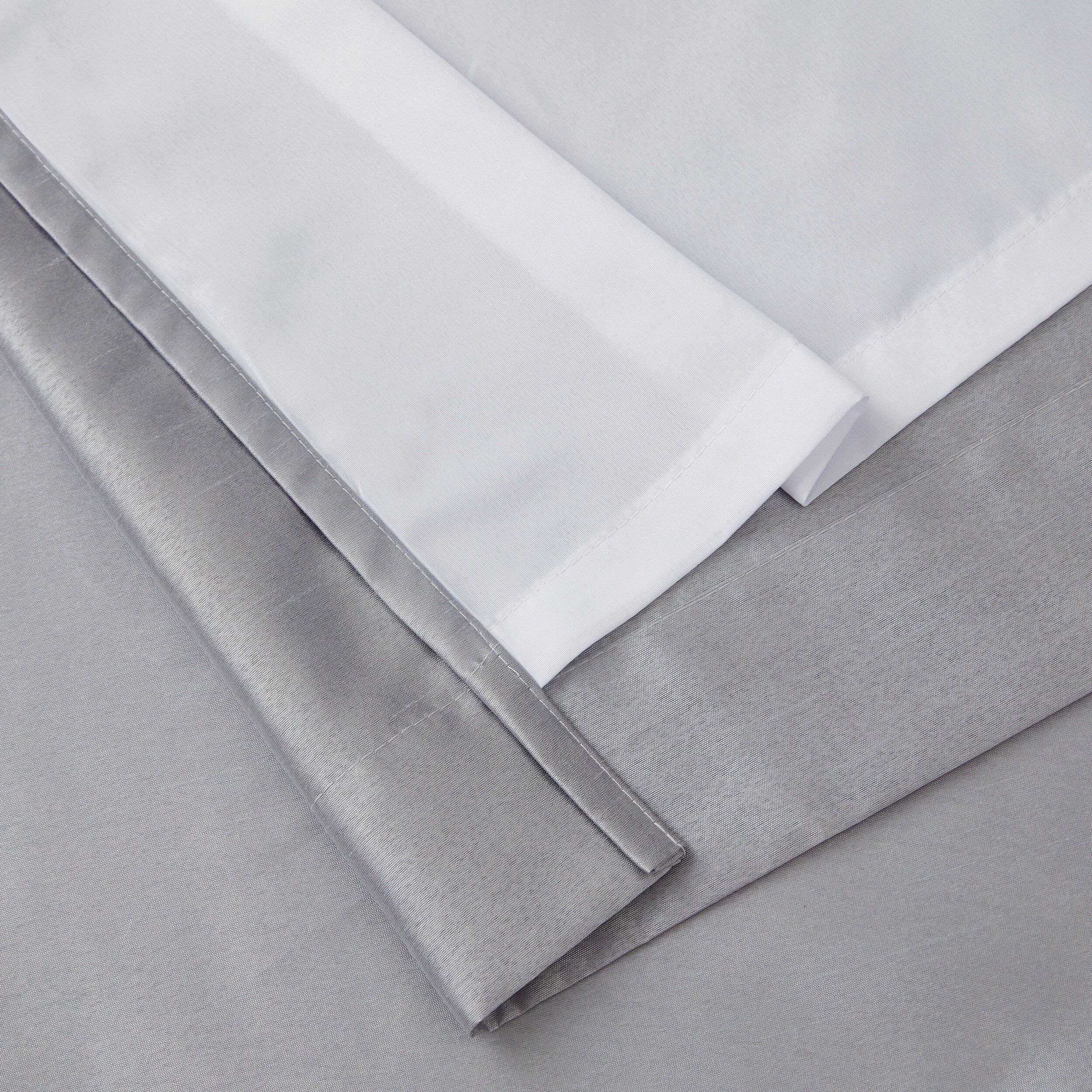 HLC.me Jefferson Rideau de fenêtre semi-transparent en imitation soie, filtrant la lumière, doublé, à œillets, pour chambre à coucher, 2 panneaux