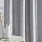 HLC.me Jefferson Rideau de fenêtre semi-transparent en imitation soie, filtrant la lumière, doublé, à œillets, pour chambre à coucher, 2 panneaux