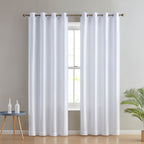 HLC.me Jefferson Rideau de fenêtre semi-transparent en imitation soie, filtrant la lumière, doublé, à œillets, pour chambre à coucher, 2 panneaux