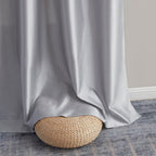 HLC.me Jefferson Rideau de fenêtre semi-transparent en imitation soie, filtrant la lumière, doublé, à œillets, pour chambre à coucher, 2 panneaux