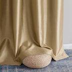 HLC.me Jefferson Rideau de fenêtre semi-transparent en imitation soie, filtrant la lumière, doublé, à œillets, pour chambre à coucher, 2 panneaux