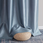 HLC.me Jefferson Rideau de fenêtre semi-transparent en imitation soie, filtrant la lumière, doublé, à œillets, pour chambre à coucher, 2 panneaux