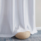 HLC.me Jefferson Rideau de fenêtre semi-transparent en imitation soie, filtrant la lumière, doublé, à œillets, pour chambre à coucher, 2 panneaux